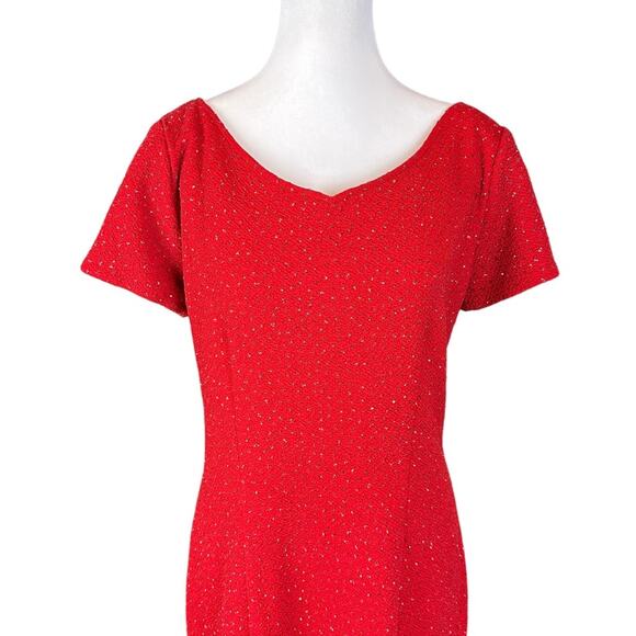 Vintage Jeffrey & Dara Evenings by Tom Barra Red Sequined Dress Size 10 - Picture 2 of 8
